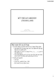 Kỹ thuật greedy (tham lam)