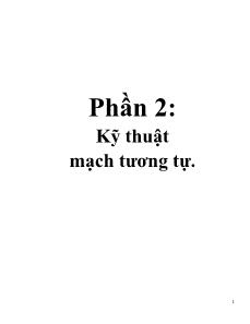 Kỹ thuật mạch tương tự.