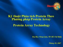 Kỹ thuật phân tíchprotein theo phương pháp protein array protein array technology