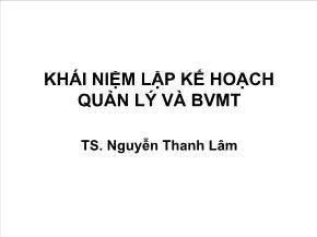 Lập kế hoạch quản lý và bảo vệ môi trường