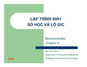 Lập trình 8051 số học và lô gic