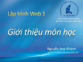 Lập trình web 1 - Giới thiệu môn học