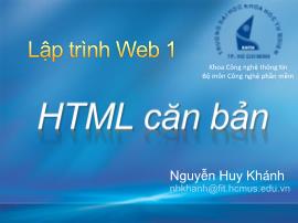 Lập trình web 1 - HTML căn bản