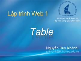 Lập trình web 1 - Table