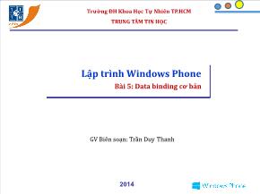 Lập trình Windows Phone - Bài 5: Data binding cơ bản