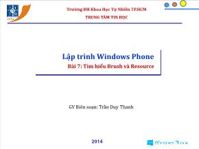 Lập trình Windows Phone - Bài 7: Tìm hiểu Brush và Resource