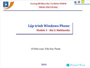 Lập trình Windows Phone - Module 3 – Bài 2: Multimedia