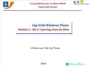 Lập trình Windows Phone - Module 3 – Bài 4: Cảm ứng chạm đa điểm