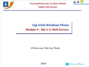 Lập trình Windows Phone - Module 4 – Bài 1, 2: Web Service