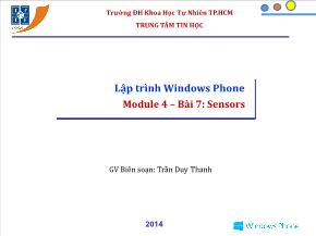 Lập trình Windows Phone Module 4 – Bài 7: Sensors