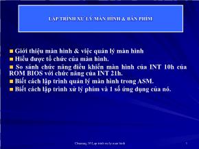 Lập trình xử lý màn hình và bàn phím