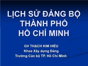 Lịch sử đảng bộ thành phố Hồ Chí Minh