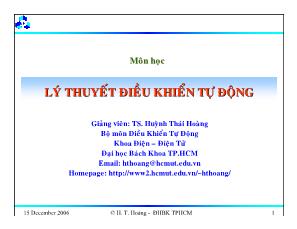 Lý thuyết điều khiển tự độ ng