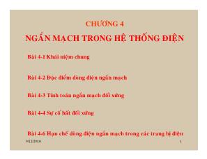 Mạch ba pha - Chương 4: Ngắn mạch trong hệ thống điện