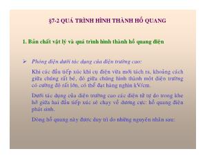 Mạch ba pha - Quá trình hình thành hồ quang