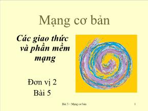 Mạng cơ bản - Các giao thức và phần mềm mạng