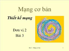 Mạng cơ bản - Thiết kế mạng