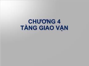 Mạng máy tính - Chương 4: Tầng giao vận