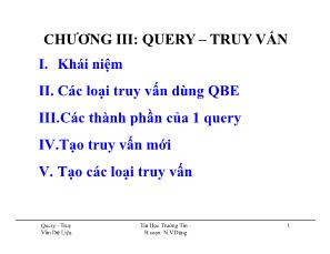 Mạng máy tính - Chương III: Query – truy vấn