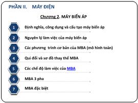 Máy điện - Chương 2: Máy biến áp