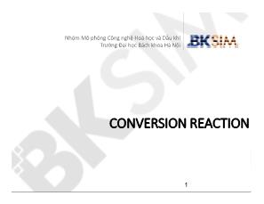 Mô phỏng công nghệ hóa học và dầu khí - Conversion reaction