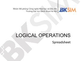 Mô phỏng công nghệ hóa học và dầu khí - Logical operations spreadsheet