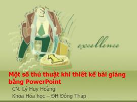 Một số thủ thuật khi thiết kế bài giảng bằng PowerPoint