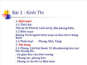 Ngôn ngữ học - Bài 1: Kinh thi