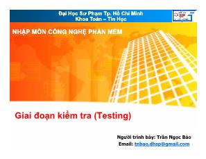 Nhập môn công nghệ phần mềm - Giai đoạn kiểm tra (Testing)