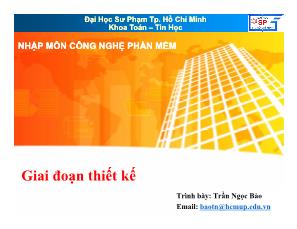 Nhập môn công nghệ phần mềm - Giai đoạn thiết kế