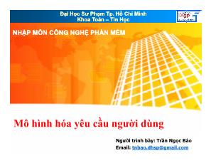 Nhập môn công nghệ phần mềm - Mô hình hóa yêu cầu người dùng