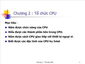 Phần cứng máy tính - Chương 2: Tổ chức CPU