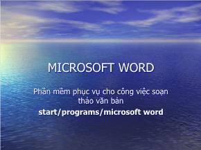 Phần mềm phục vụ cho công việc soạn thảo văn bản