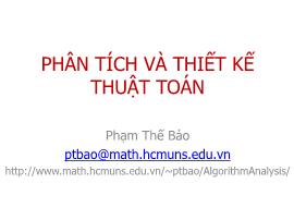 Phân tích và thiết kế thuật toán