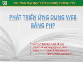 Phát triển ứng dụng web bằng PHP - Ngôn ngữ HTML và JavaScript