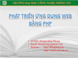 Phát triển ứng dụng web bảng PHP - PHP và cơ sở dữ liệu MySQL