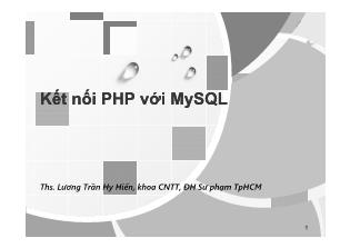 Phát triển ứng dụng Web – Kết nối PHP với MySQL