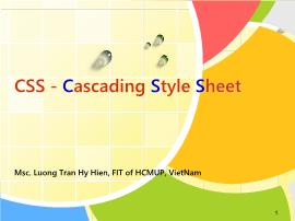 Phát triển ứng dụng Web – Web Programming - CSS - Cascading Style Sheet