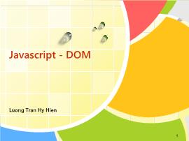 Phát triển ứng dụng Web – Web Programming - Javascript - Dom