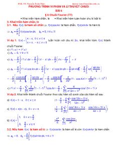 Phương trình vi phân và lí thuyết chuỗi - Chuỗi fourier (tiếp)
