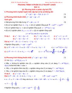 Phương trình vi phân và lí thuyết chuỗi - Phương trình vi phân cấp hai (tiếp)