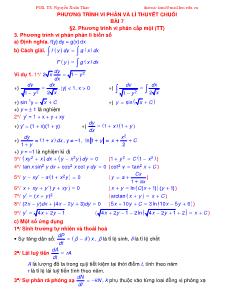 Phương trình vi phân và lí thuyết chuỗi - Phương trình vi phân cấp một (tiếp)