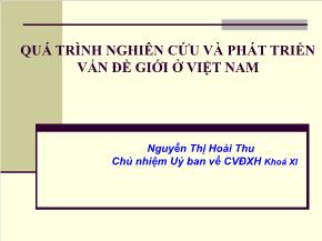 Quá trình nghiên cứu và phát triển vấn đề giới ở Việt Nam