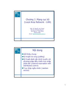 Quản trị mạng - Chương 2: Mạng cục bộ (local area network - Lan)