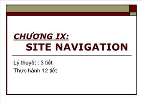 Quản trị web - Chương IX: Site navigation