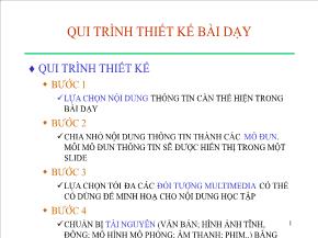 Qui trình thiết kế bài dạy