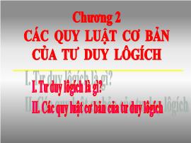 Tâm lý học - Các qui luật cơ bản của tư duy logic