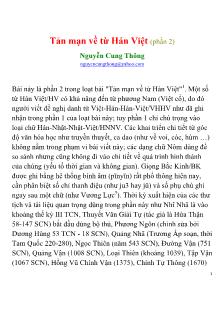 Tản mạn về từ Hán Việt
