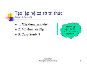 Tạo lập hệ cơ sở tri thức