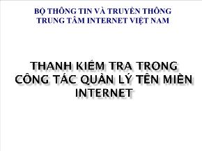 Thanh kiểm tra trong công tác quản lý tên miền internet